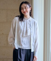 シアークルーネックカーディガン