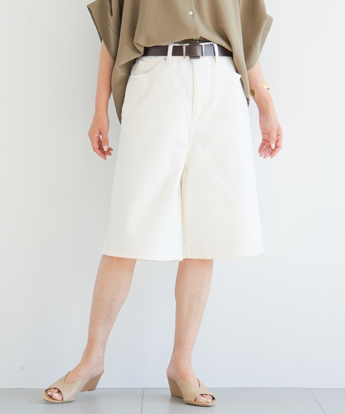 BARNYARDSTORM（バンヤードストーム）の「BARNYARDSTORM / デニムハーフパンツ  / マシンウォッシャブル（デニムパンツ・レディース・ブラック/ホワイト・M/S）」の3枚目の写真