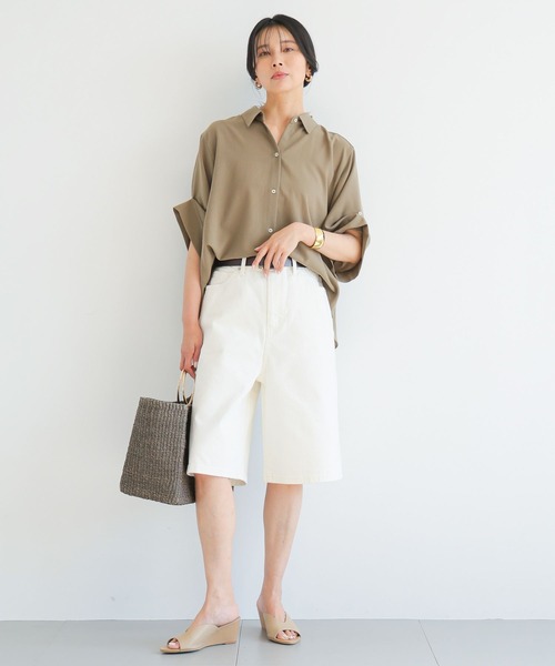 BARNYARDSTORM（バンヤードストーム）の「BARNYARDSTORM / デニムハーフパンツ  / マシンウォッシャブル（デニムパンツ・レディース・ブラック/ホワイト・M/S）」の9枚目の写真