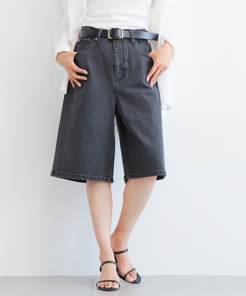 BARNYARDSTORM（バンヤードストーム）の「BARNYARDSTORM / デニムハーフパンツ  / マシンウォッシャブル（デニムパンツ・レディース・ブラック/ホワイト・M/S）」の11枚目の写真