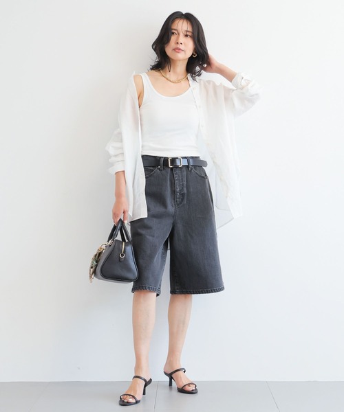 BARNYARDSTORM（バンヤードストーム）の「BARNYARDSTORM / デニムハーフパンツ  / マシンウォッシャブル（デニムパンツ・レディース・ブラック/ホワイト・M/S）」の12枚目の写真