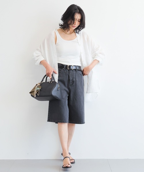 BARNYARDSTORM（バンヤードストーム）の「BARNYARDSTORM / デニムハーフパンツ  / マシンウォッシャブル（デニムパンツ・レディース・ブラック/ホワイト・M/S）」の14枚目の写真