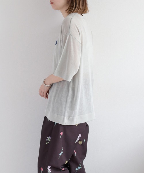 cepo(セポ)の「サガラ刺繍シアーニットプルオーバー(ニット/セーター・レディース・グリーン/キャメル/グレー/オフホワイト/ブラック・M)」の11枚目の写真
