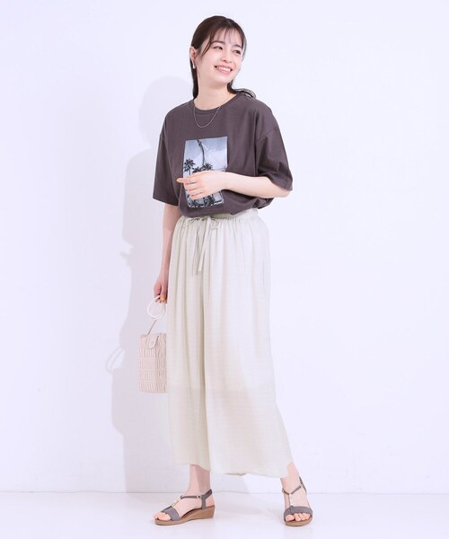 SHOO・LA・RUE（シューラルー）の「さらさらドビーイージーガウチョパンツ（その他パンツ・レディース・イエロー/ブラック/ナチュラル・04/03/02/01）」の14枚目の写真