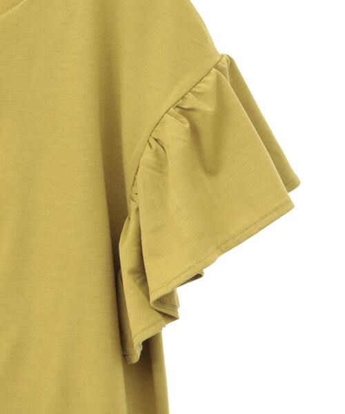 SOFFITTO(ソフィット)の「【接触冷感】ポンチ袖フリルVネックプルオーバー(取り扱い店舗限定)(Tシャツ/カットソー・レディース・モカ/オフホワイト/ブラック/オリーブ・FREE)」の7枚目の写真
