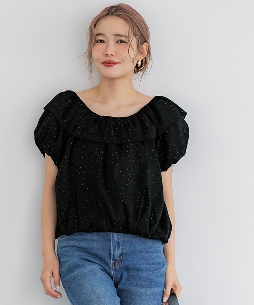 coca（coca）（コカ）の「【WEB限定セール】シアーブラウス（シャツ/ブラウス・レディース・ブラック/ドット・M/L）」の9枚目の写真