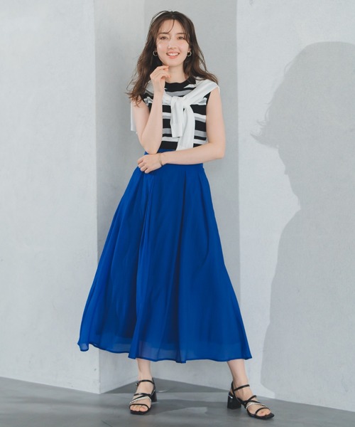MISCH MASCH(ミッシュマッシュ)の「シアーカラースカート(スカート・レディース・ブルー/ベージュ/オレンジ・S/M)」の7枚目の写真