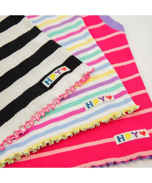 BREEZE（ブリーズ）の「【リンク/ジュニア対応】ボーダーリブタンク（タンクトップ・キッズ・ブラック/ピンク/レインボー・80/90/100/110/120/130/140）」の15枚目の写真