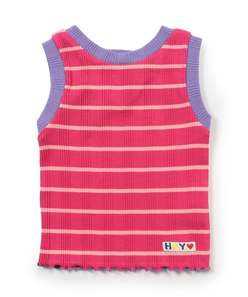 BREEZE（ブリーズ）の「【リンク/ジュニア対応】ボーダーリブタンク（タンクトップ・キッズ・ブラック/ピンク/レインボー・80/90/100/110/120/130/140）」の11枚目の写真