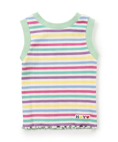 BREEZE（ブリーズ）の「【リンク/ジュニア対応】ボーダーリブタンク（タンクトップ・キッズ・ブラック/ピンク/レインボー・80/90/100/110/120/130/140）」の10枚目の写真