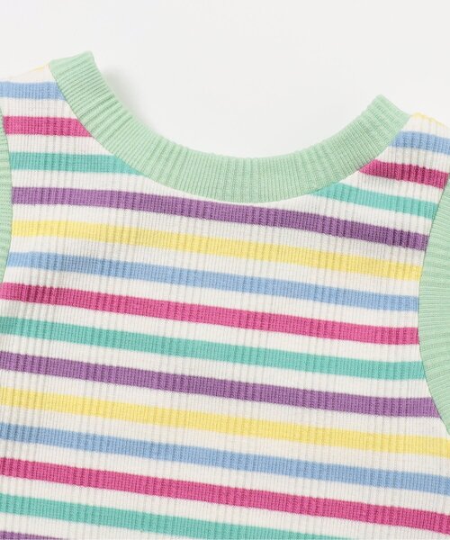 BREEZE（ブリーズ）の「【リンク/ジュニア対応】ボーダーリブタンク（タンクトップ・キッズ・ブラック/ピンク/レインボー・80/90/100/110/120/130/140）」の6枚目の写真