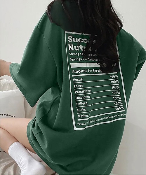 Asterellivi(アステレリビ)の「バックプリントビックTシャツ(Tシャツ/カットソー・レディース・ホワイト/グリーン/ブラック/ブルー・FREE)」の5枚目の写真