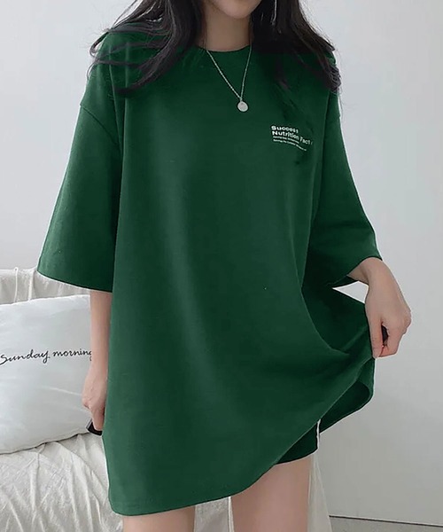 Asterellivi(アステレリビ)の「バックプリントビックTシャツ(Tシャツ/カットソー・レディース・ホワイト/グリーン/ブラック/ブルー・FREE)」の6枚目の写真