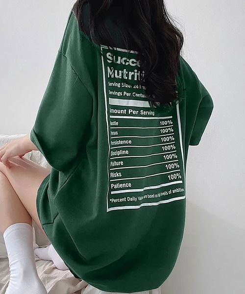 Asterellivi(アステレリビ)の「バックプリントビックTシャツ(Tシャツ/カットソー・レディース・ホワイト/グリーン/ブラック/ブルー・FREE)」の7枚目の写真