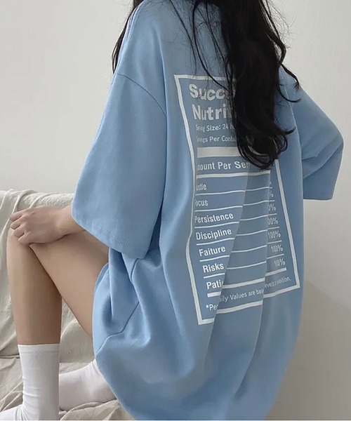 Asterellivi(アステレリビ)の「バックプリントビックTシャツ(Tシャツ/カットソー・レディース・ホワイト/グリーン/ブラック/ブルー・FREE)」の11枚目の写真
