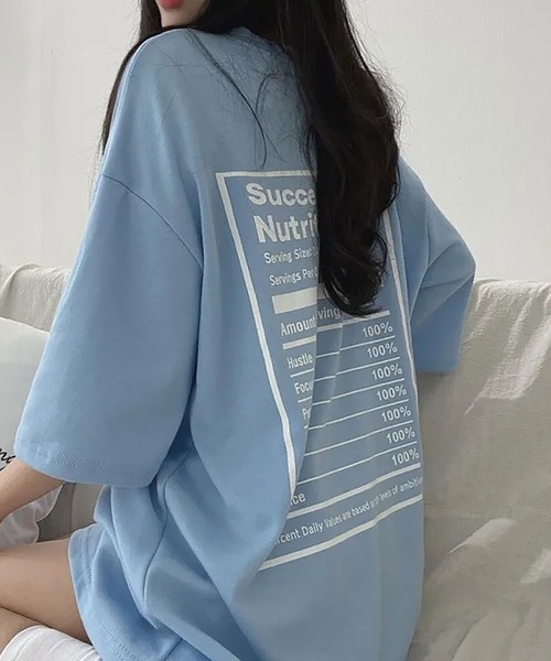 Asterellivi(アステレリビ)の「バックプリントビックTシャツ(Tシャツ/カットソー・レディース・ホワイト/グリーン/ブラック/ブルー・FREE)」の16枚目の写真