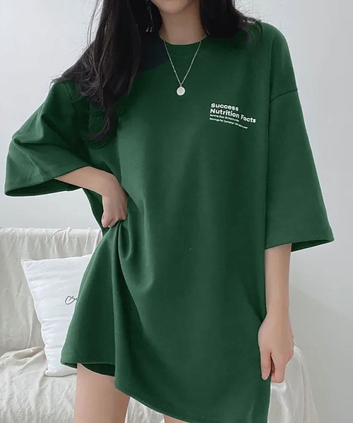 Asterellivi(アステレリビ)の「バックプリントビックTシャツ(Tシャツ/カットソー・レディース・ホワイト/グリーン/ブラック/ブルー・FREE)」の17枚目の写真