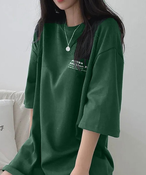 Asterellivi(アステレリビ)の「バックプリントビックTシャツ(Tシャツ/カットソー・レディース・ホワイト/グリーン/ブラック/ブルー・FREE)」の18枚目の写真