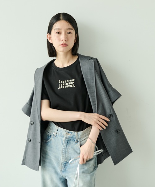 Shelly island（シェリーアイランド）の「半袖シャツジャケット（テーラードジャケット・レディース・チャコールグレー/ベージュ/ホワイト/ブラック/ブラウン・FREE）」の9枚目の写真