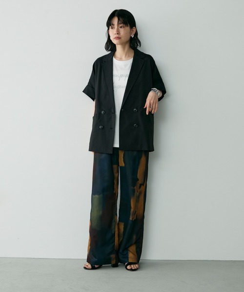 Shelly island（シェリーアイランド）の「半袖シャツジャケット（テーラードジャケット・レディース・チャコールグレー/ベージュ/ホワイト/ブラック/ブラウン・FREE）」の22枚目の写真