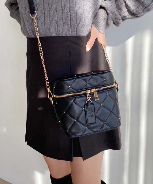 one after another NICE CLAUP（ワンアフターアナザーナイスクラップ）の「【WEB限定】キルティングバニティーショルダーバッグ（ショルダーバッグ・レディース・ピンク/ブラック/アイボリー/ホワイト系その他/ブラック系その他・FREE）」の13枚目の写真