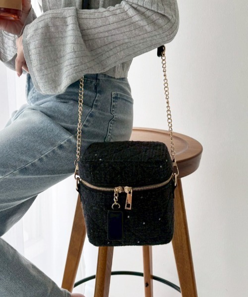 one after another NICE CLAUP（ワンアフターアナザーナイスクラップ）の「【WEB限定】キルティングバニティーショルダーバッグ（ショルダーバッグ・レディース・ピンク/ブラック/アイボリー/ホワイト系その他/ブラック系その他・FREE）」の7枚目の写真