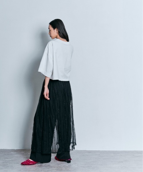 W:Huku（フーク）の「コスモ プリント ショート Tシャツ（Tシャツ/カットソー・レディース・オフホワイト/ブラック・FREE）」の16枚目の写真