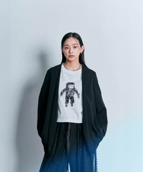 W:Huku（フーク）の「コスモ プリント ショート Tシャツ（Tシャツ/カットソー・レディース・オフホワイト/ブラック・FREE）」の21枚目の写真