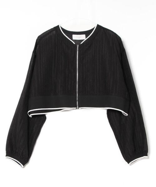 【CYAN TOKYO】オパールストライプショートブルゾン CYAN TOKYO | オパールストライプショートブルゾン | F・O・B STORE
