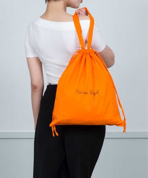 MAISON BENGAL（マイソンベンガル）の「【Maison Bengal】巾着バッグ　コットン　トートバッグ（トートバッグ・レディース・レッド/ブラウン/オレンジ/ナチュラル/ブラック・FREE）」の5枚目の写真
