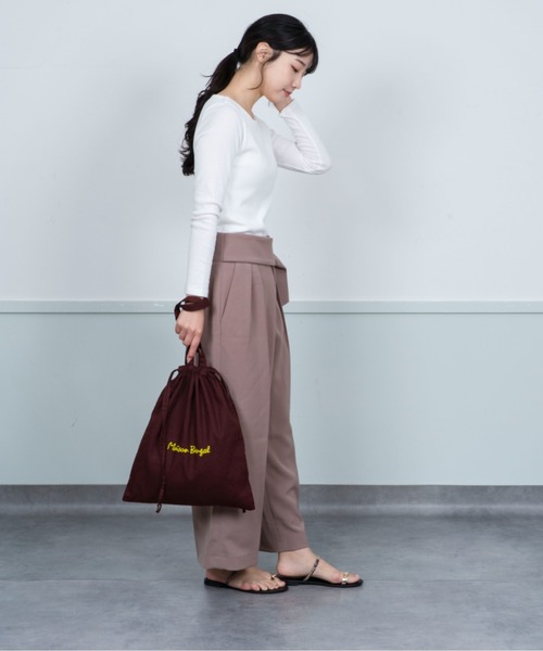 MAISON BENGAL（マイソンベンガル）の「【Maison Bengal】巾着バッグ　コットン　トートバッグ（トートバッグ・レディース・レッド/ブラウン/オレンジ/ナチュラル/ブラック・FREE）」の14枚目の写真