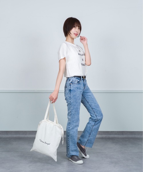 MAISON BENGAL（マイソンベンガル）の「【Maison Bengal】巾着バッグ　コットン　トートバッグ（トートバッグ・レディース・レッド/ブラウン/オレンジ/ナチュラル/ブラック・FREE）」の19枚目の写真