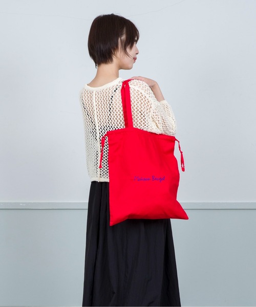 MAISON BENGAL（マイソンベンガル）の「【Maison Bengal】巾着バッグ　コットン　トートバッグ（トートバッグ・レディース・レッド/ブラウン/オレンジ/ナチュラル/ブラック・FREE）」の15枚目の写真