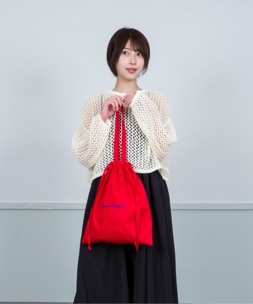 MAISON BENGAL（マイソンベンガル）の「【Maison Bengal】巾着バッグ　コットン　トートバッグ（トートバッグ・レディース・レッド/ブラウン/オレンジ/ナチュラル/ブラック・FREE）」の16枚目の写真