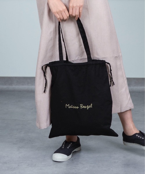 Maison Bengal】巾着バッグ コットン トートバッグ（トート