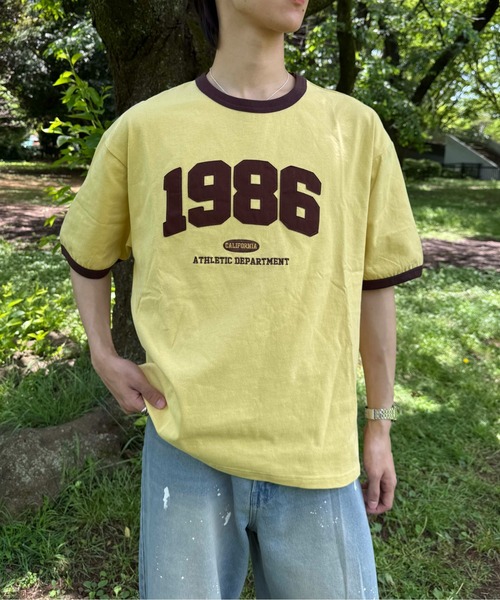 sedacle(セダクル)の「ナンバリングリンガーTシャツ(Tシャツ/カットソー・レディース・アイボリー/ネイビー/イエロー・SMALL/MEDIUM/LARGE)」の3枚目の写真