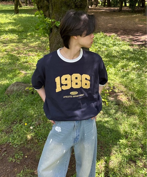 sedacle(セダクル)の「ナンバリングリンガーTシャツ(Tシャツ/カットソー・レディース・アイボリー/ネイビー/イエロー・SMALL/MEDIUM/LARGE)」の14枚目の写真
