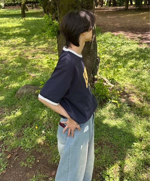 sedacle(セダクル)の「ナンバリングリンガーTシャツ(Tシャツ/カットソー・レディース・アイボリー/ネイビー/イエロー・SMALL/MEDIUM/LARGE)」の15枚目の写真