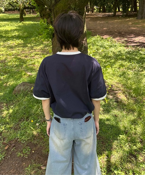 sedacle(セダクル)の「ナンバリングリンガーTシャツ(Tシャツ/カットソー・レディース・アイボリー/ネイビー/イエロー・SMALL/MEDIUM/LARGE)」の16枚目の写真