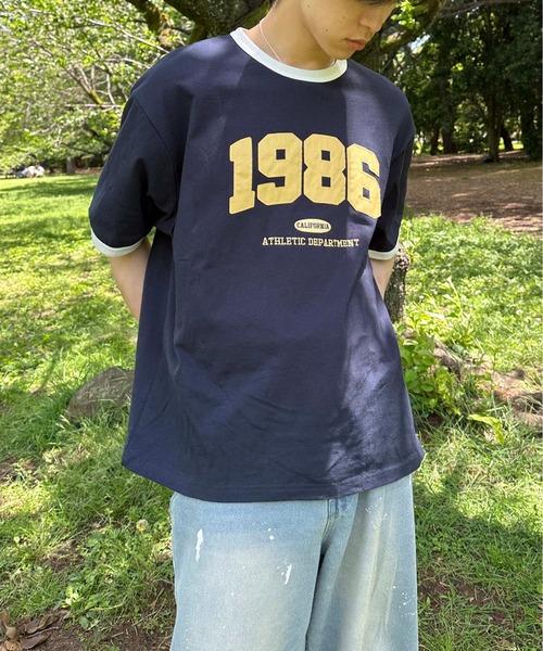 sedacle(セダクル)の「ナンバリングリンガーTシャツ(Tシャツ/カットソー・レディース・アイボリー/ネイビー/イエロー・SMALL/MEDIUM/LARGE)」の13枚目の写真