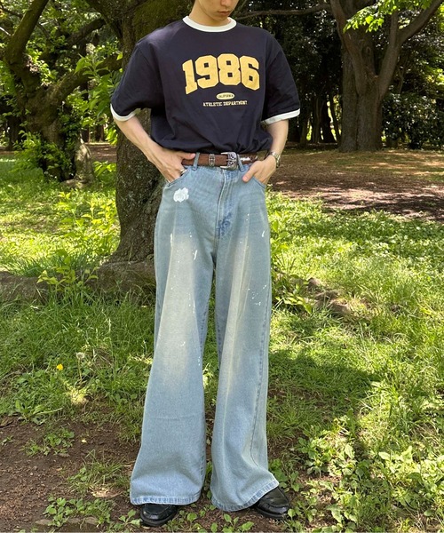 sedacle(セダクル)の「ナンバリングリンガーTシャツ(Tシャツ/カットソー・レディース・アイボリー/ネイビー/イエロー・SMALL/MEDIUM/LARGE)」の17枚目の写真