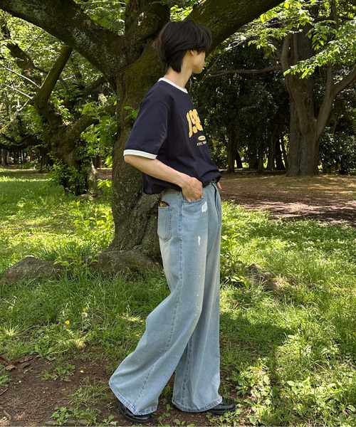 sedacle(セダクル)の「ナンバリングリンガーTシャツ(Tシャツ/カットソー・レディース・アイボリー/ネイビー/イエロー・SMALL/MEDIUM/LARGE)」の19枚目の写真