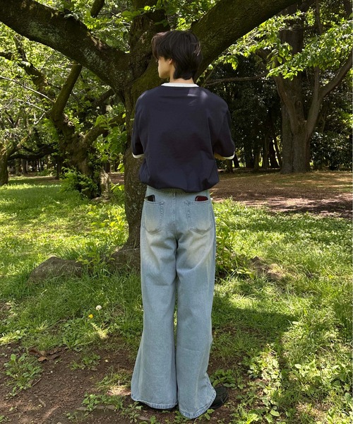 sedacle(セダクル)の「ナンバリングリンガーTシャツ(Tシャツ/カットソー・レディース・アイボリー/ネイビー/イエロー・SMALL/MEDIUM/LARGE)」の20枚目の写真