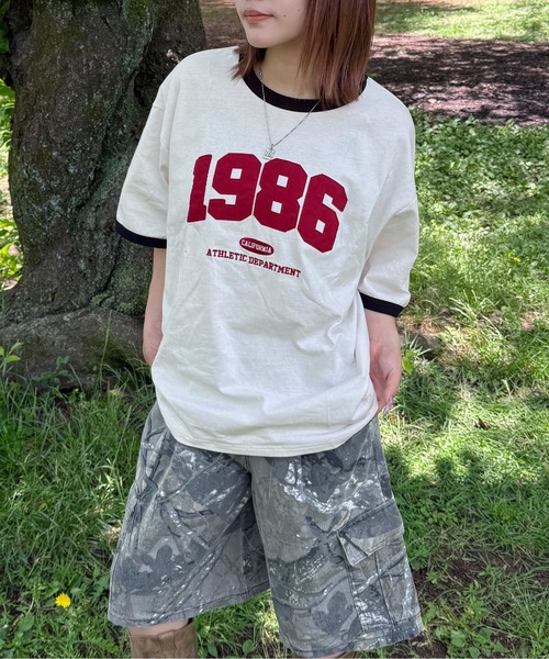sedacle(セダクル)の「ナンバリングリンガーTシャツ(Tシャツ/カットソー・レディース・アイボリー/ネイビー/イエロー・SMALL/MEDIUM/LARGE)」の6枚目の写真