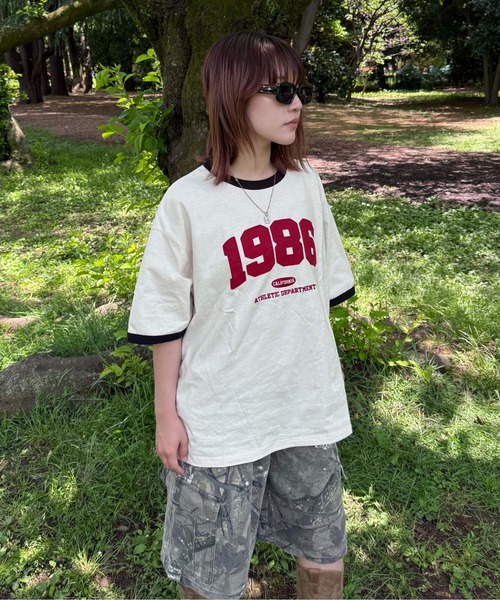 sedacle(セダクル)の「ナンバリングリンガーTシャツ(Tシャツ/カットソー・レディース・アイボリー/ネイビー/イエロー・SMALL/MEDIUM/LARGE)」の7枚目の写真