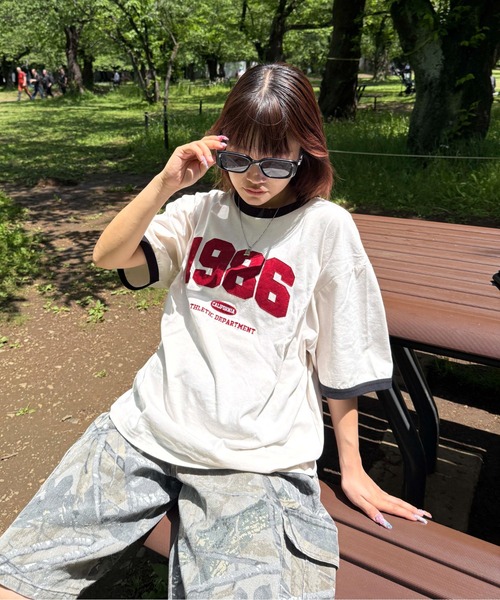 sedacle(セダクル)の「ナンバリングリンガーTシャツ(Tシャツ/カットソー・レディース・アイボリー/ネイビー/イエロー・SMALL/MEDIUM/LARGE)」の5枚目の写真