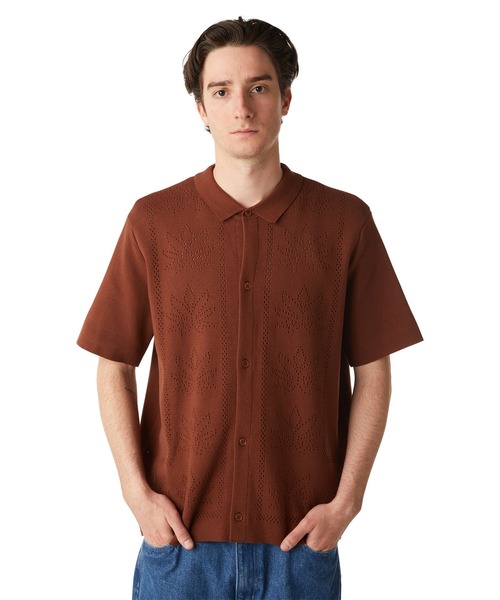 HUF(ハフ)の「PLANTLIFE PERFORATED KNIT(ポロシャツ・メンズ・ナチュラル/ブラウン・XL/L/M/S/XXL)」の7枚目の写真