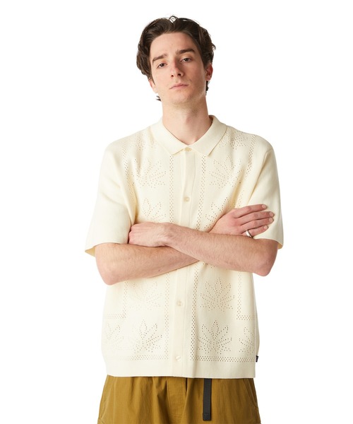 新品タグ付き HUF ハフ 半袖ニット 24SS ポロシャツ XXL きれいめ HUF ポロシャツ POLO TOP / 半袖ポロ メンズ レディース