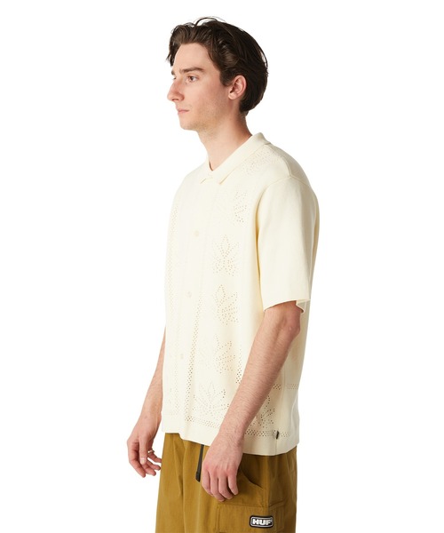 HUF(ハフ)の「PLANTLIFE PERFORATED KNIT(ポロシャツ・メンズ・ナチュラル/ブラウン・XL/L/M/S/XXL)」の12枚目の写真
