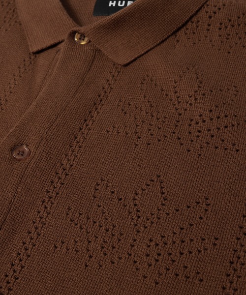 HUF(ハフ)の「PLANTLIFE PERFORATED KNIT(ポロシャツ・メンズ・ナチュラル/ブラウン・XL/L/M/S/XXL)」の15枚目の写真